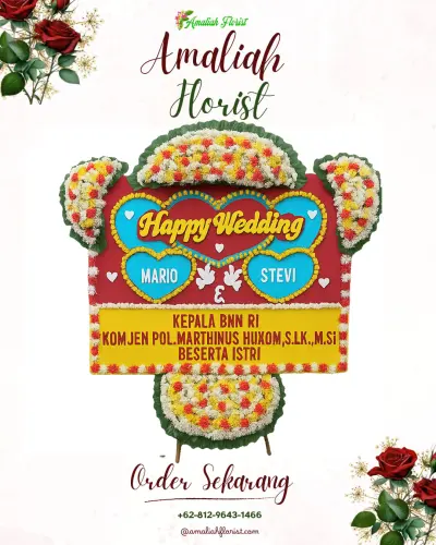 Karangan Papan Bunga Pernikahan di Sedang
